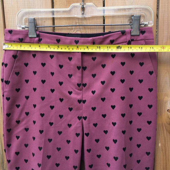 Topshop Heart Cropped Pants. Dusty Rose with black hearts. Women’s US 8 … - Picture 10 of 16